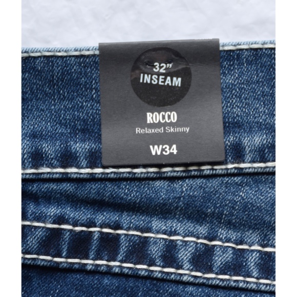 TRUE RELIGION MEN NWT ROCCO BIG T FLAP RELAXED SKINNY DARK ROPER JEAN.SIZE 34X32 - Picture 12 of 12